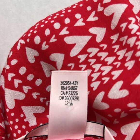 Victoria's Secret Kimono Red White Heart Cover Up Beach Lounge Boho OSFM - Picture 11 of 16